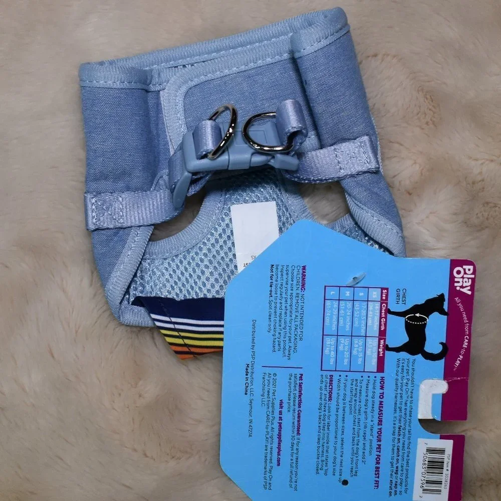 Small Blue Jacket Harness For Small Dog